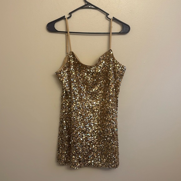 ASOS Dresses & Skirts - ASOS holiday sequin cowl neck mini dress/tunic size 8